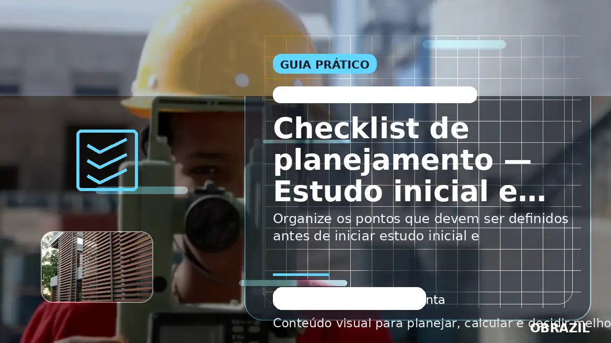 Estudo inicial e viabilidade